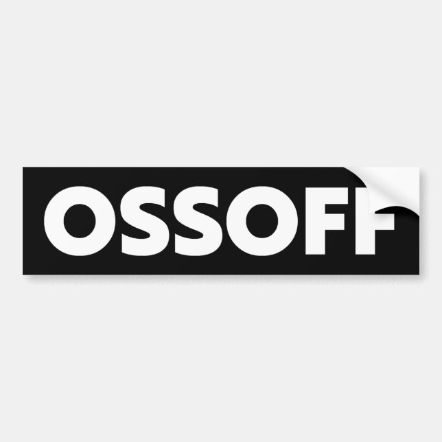 Jon Ossoff Georgia Senate runoff black white car Bumper Sticker (Front)