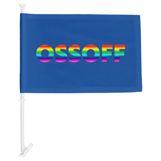 Jon Ossoff Georgia Senate runoff pride lgbt blue Car Flag (Front)
