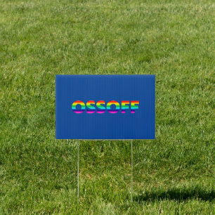 Jon Ossoff Georgia Senate runoff pride lgbt blue Sign