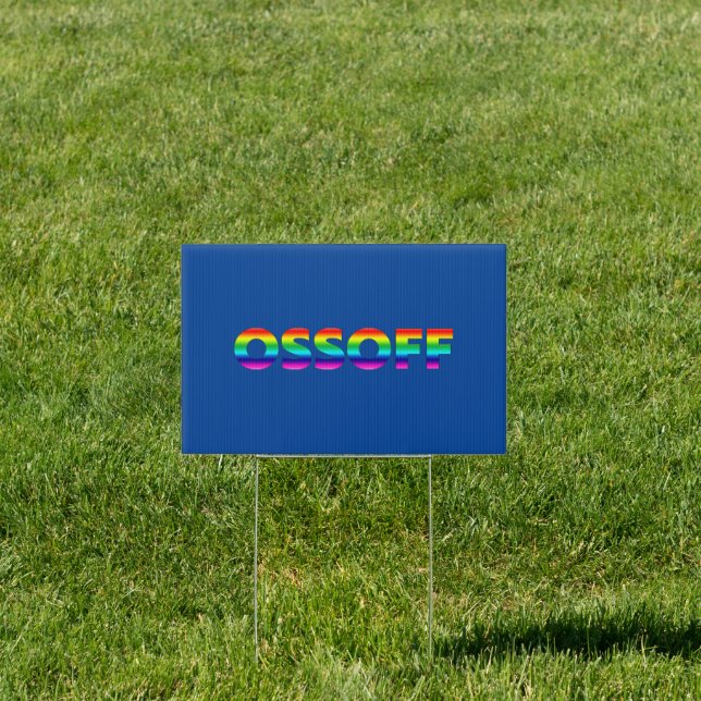 Jon Ossoff Georgia Senate runoff pride lgbt blue Sign (Insitu)