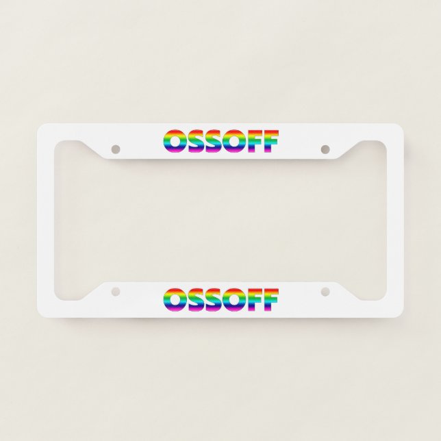 Jon Ossoff Georgia Senate runoff pride lgbtq lgbt License Plate Frame (Front)