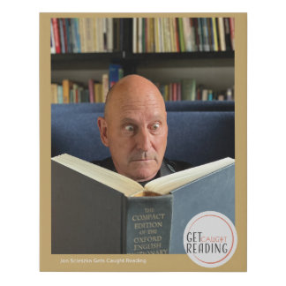 Jon Scieszka Gets Caught Reading Faux Canvas Print