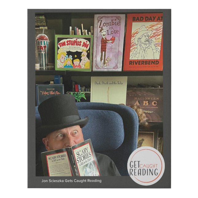 Jon Scieszka Gets Caught Reading Faux Canvas Print (Front)