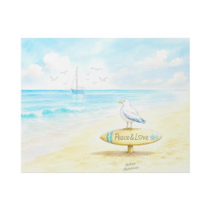 Jon Seagull - Peace & Love  Gallery Wrap