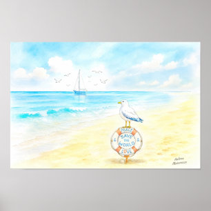 Jon Seagull - Peace & Love Save the World Poster