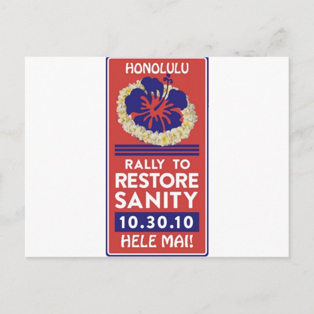 Jon Stewart Lei Postcard (Front)