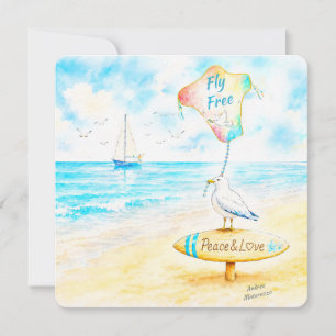 Jon the Seagull – Fly Free in Peace & Love Card