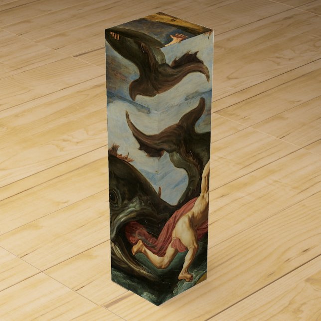 "Jonah and the Whale" art wine gift box (Front)