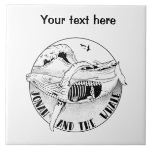 Jonah and the whale ceramic tile