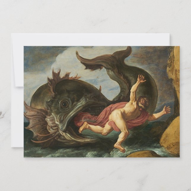"Jonah and the Whale" custom invitations (Front)