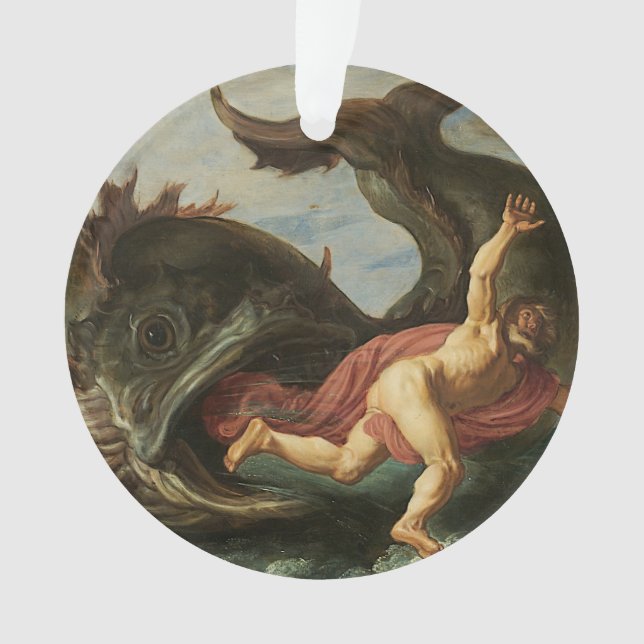 "Jonah and the Whale" custom ornament (Front)