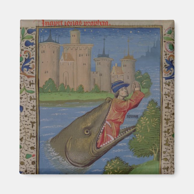 Jonah and the Whale, from the Bible of Jean XXII Magnet (Front)
