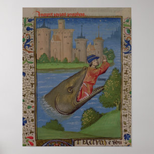 Jonah and the Whale, from the Bible of Jean XXII Poster