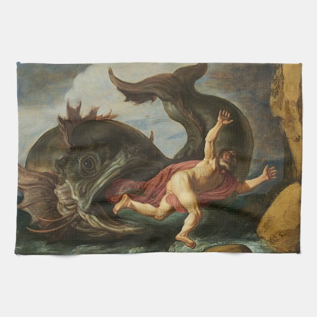"Jonah and the Whale" hand towel (Horizontal)
