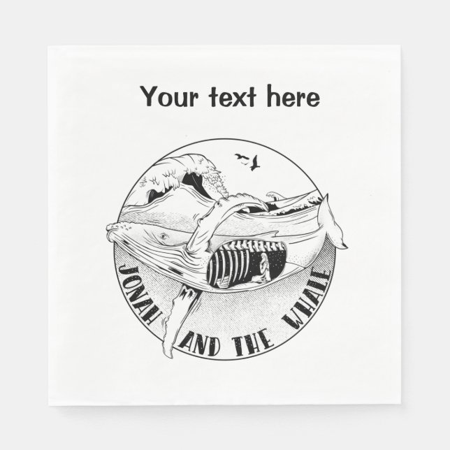 Jonah and the whale napkins (Front)