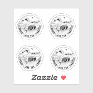 Jonah in the while bible art sticker