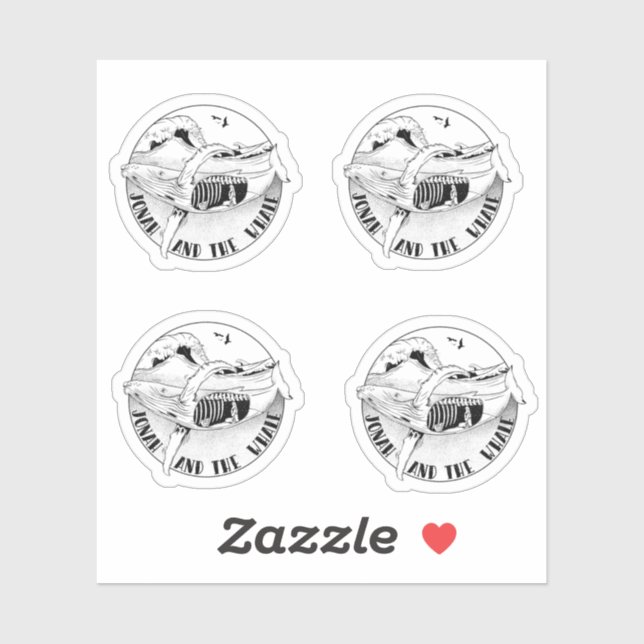 Jonah in the while bible art sticker (Sheet)