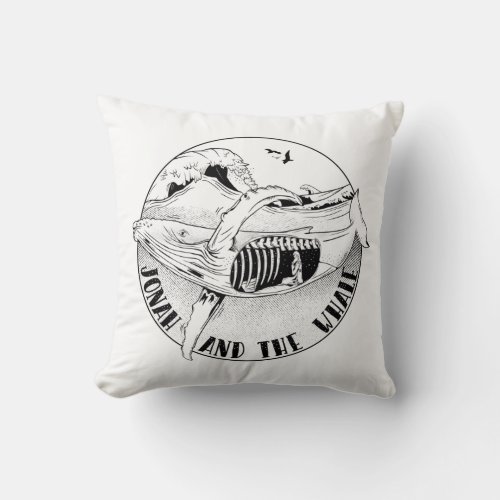 Jonah in the while bible art throw pillow