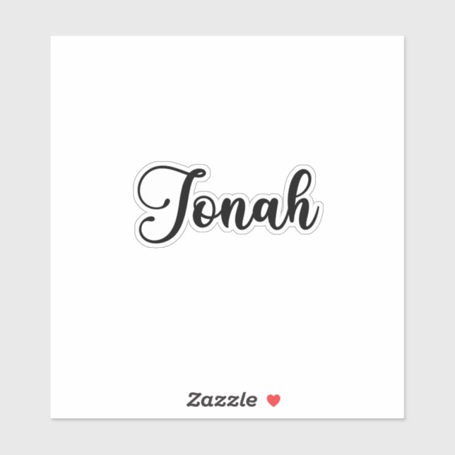 Jonah Name - Handwritten Calligraphy Sticker | Zazzle