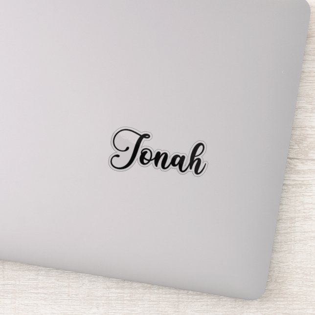 Jonah Name - Handwritten Calligraphy Sticker (Detail)