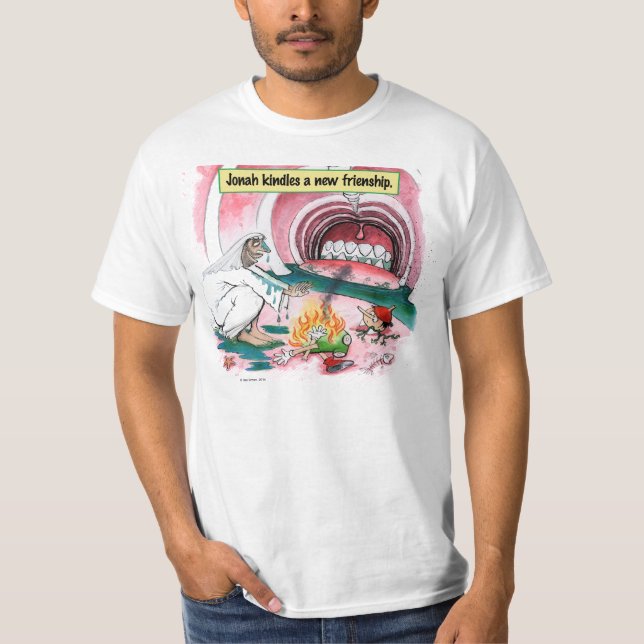 Jonah Pinocchio Whale Biblical Tee Shirt (Front)