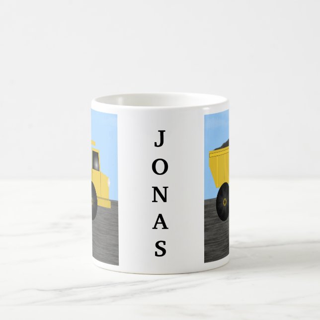 Jonas Dump Truck Personalized Name Mug (Center)