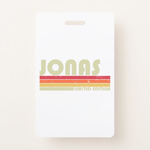 JONAS Gift Name Personalized Funny Retro Vintage B Badge