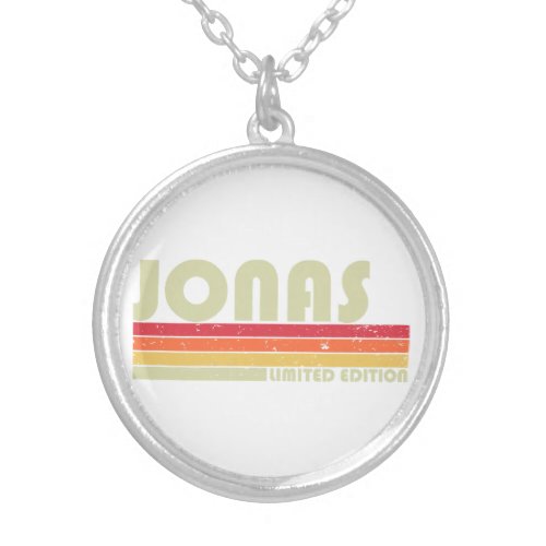 JONAS Gift Name Personalized Funny Retro Vintage B Silver Plated Necklace