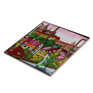 Jonathan Kis-Lev Sunset in Prague Tile