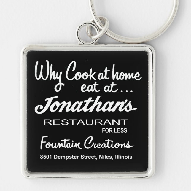 Jonathan's Restaurant, Niles, IL Keychain (Front)