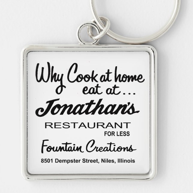 Jonathan's Restaurant, Niles, IL Keychain (Front)