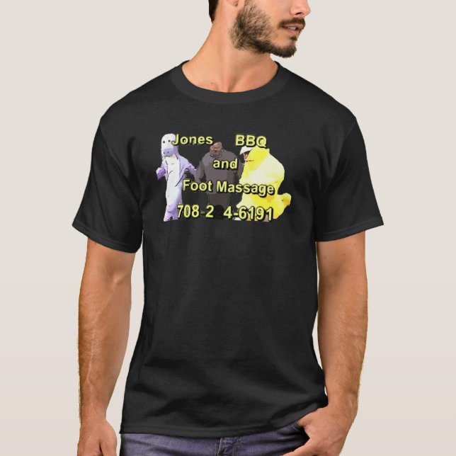 Jones BBQ and Foot Massage Fitted V-Neck  T-Shirt (Front)
