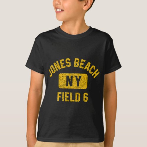 Jones Beach Field 6 NY Gym Style Distressed Amber  T_Shirt