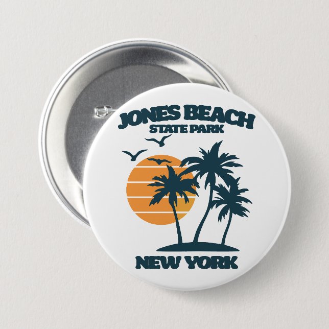Jones Beach Long Island New York Button (Front & Back)