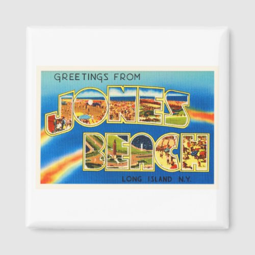 Jones Beach New York NY Vintage Travel Souvenir Magnet