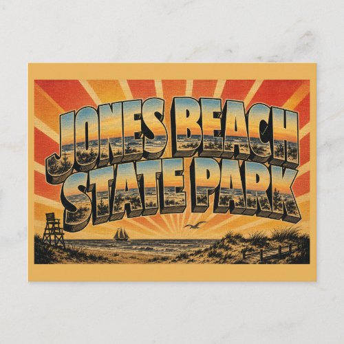 Jones Beach State Park New York Ocean Dunes Art Postcard