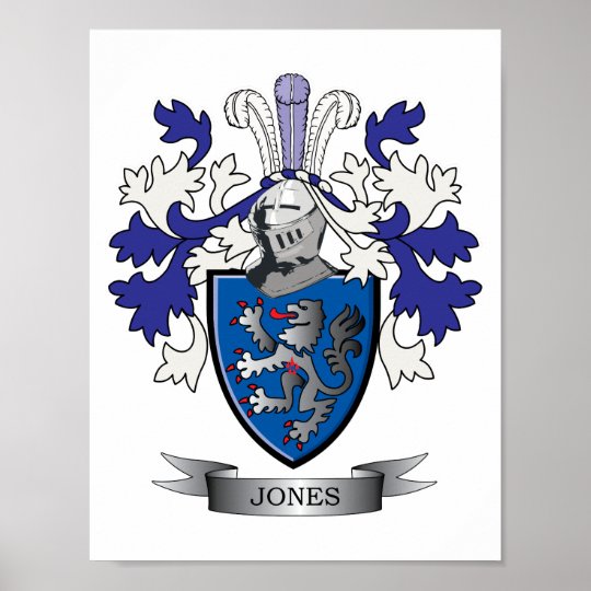 Jones Coat Of Arms Poster Zazzle jones-coat-of-arms-poster-zazzle