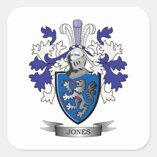 Jones Coat of Arms Square Sticker