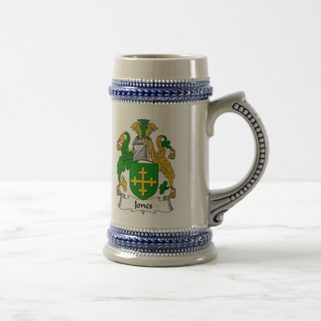 Jones Coat of Arms Stein - Family Crest (Right)