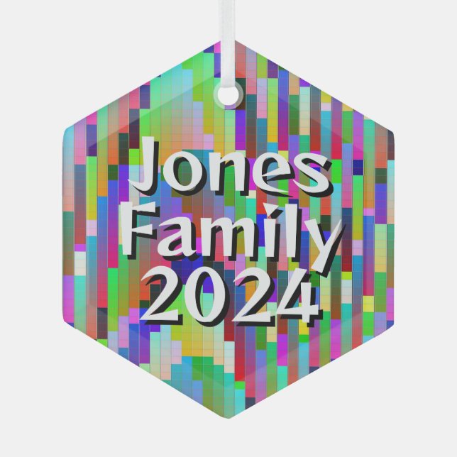 Jones Family 2024 (Change the Words) Glass Ornament (Front)