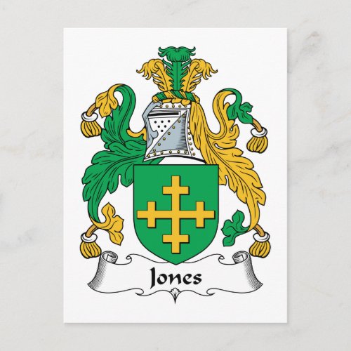 Jones Family Crest Postcard