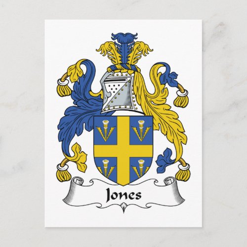 Jones Family Crest Postcard