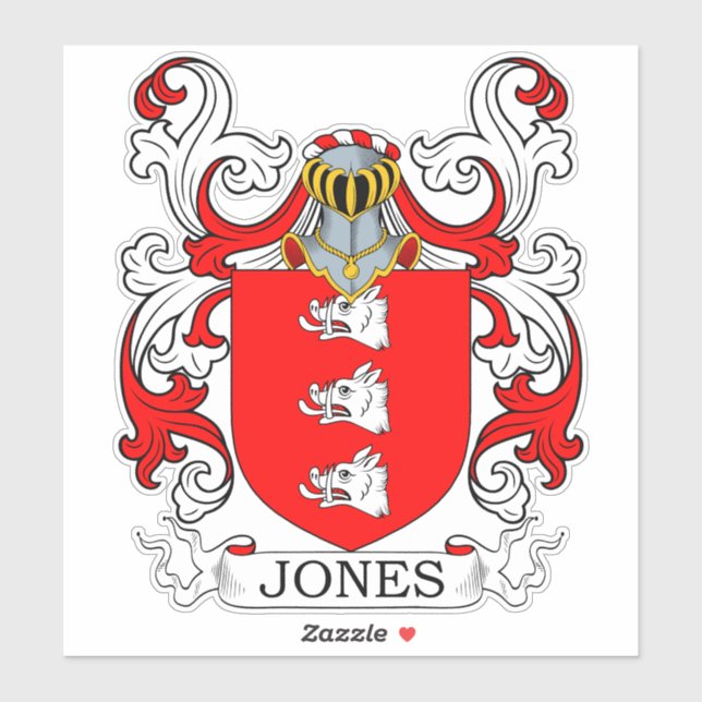 Jones Family Crest Sticker (Sheet)
