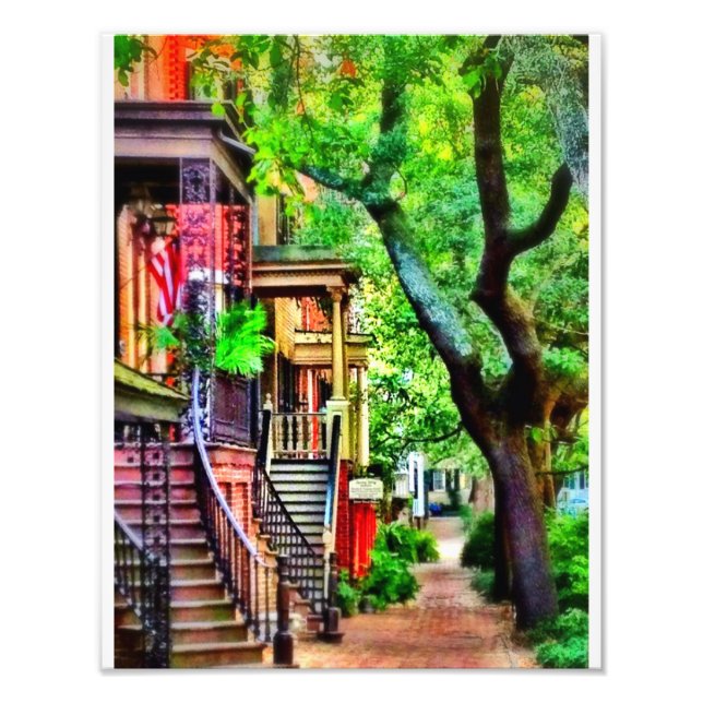 Jones Street, Savannah (OIL EFFECT) Photo Print (Front)