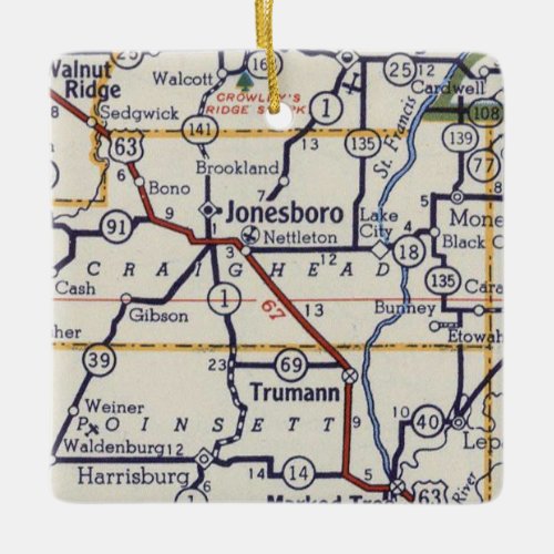 Jonesboro AR Ceramic Ornament