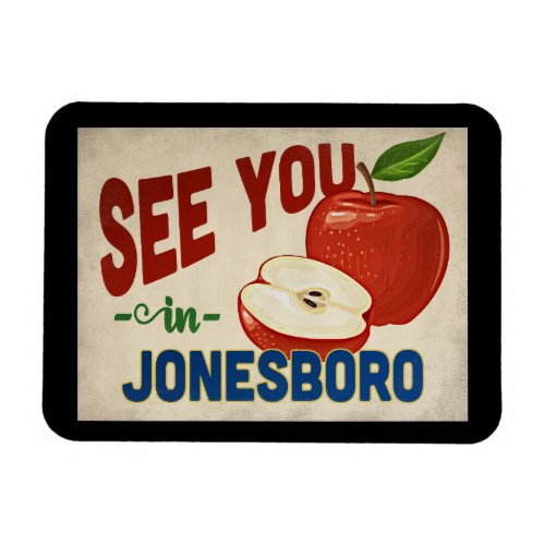 Jonesboro Arkansas Apple _ Vintage Travel Magnet
