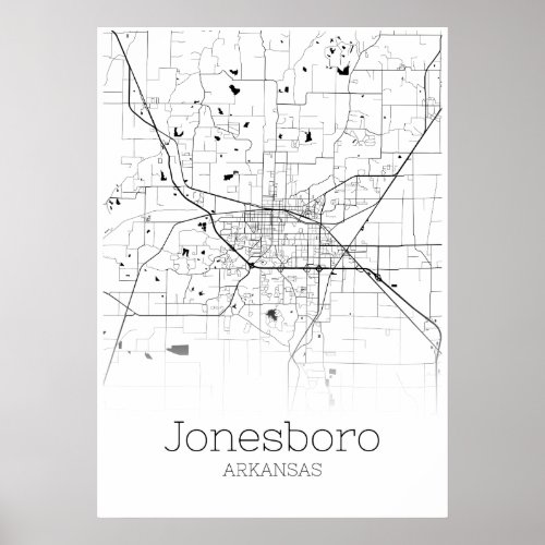 Jonesboro Map _ Arkansas _ City Map Poster