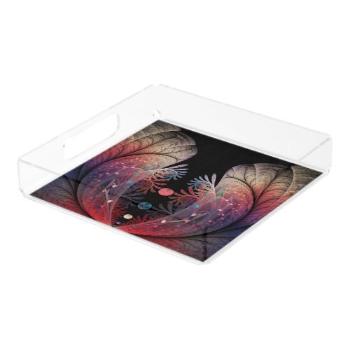 Jonglage Abstract Modern Fantasy Fractal Art Acrylic Tray