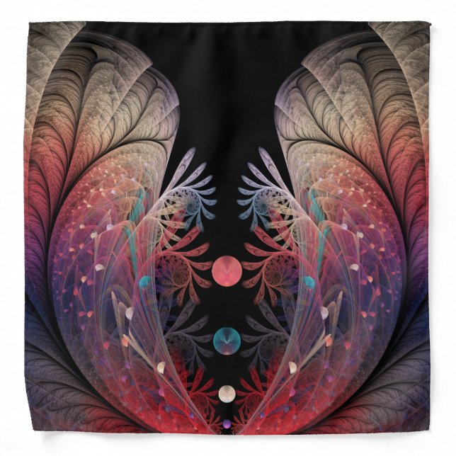Jonglage Abstract Modern Fantasy Fractal Art Bandana (Front)