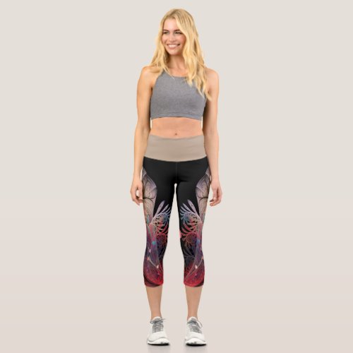 Jonglage Abstract Modern Fantasy Fractal Art Capri Leggings